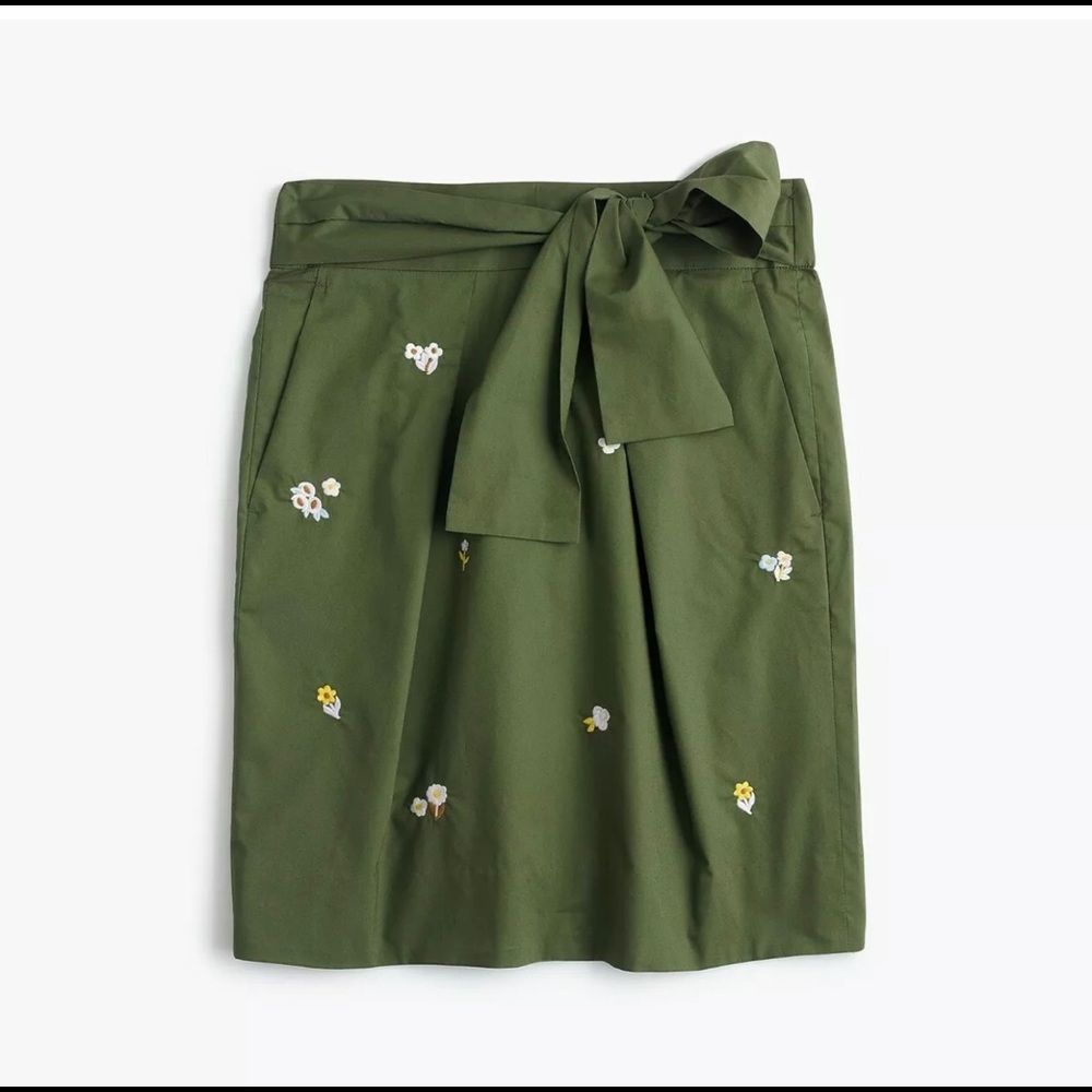 NWT floral embroidery skirt jcrew sz 2